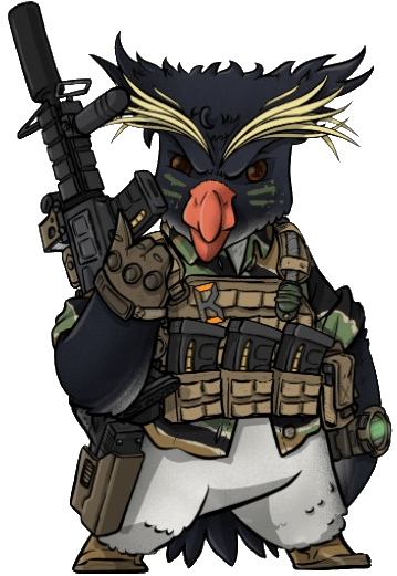 Tactical Penguin Logo | Penguin wearing tactical gear holding rifle | Utah