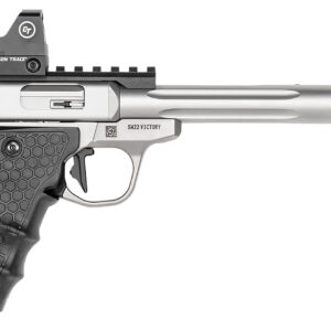 Smith & Wesson 12079 Performance Center Victory Target 22 LR 6" MB 10+1 Stainless Steel Tandemkross Black HiveGrip with Integrated Target Thumb Rest Grip Red Dot