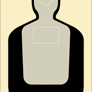 Action Target TQ19100 Qualification Standard Silhouette Paper Hanging 24" x 45" Black/Gray/White 100 Per Box