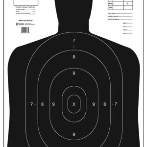 Action Target B27EBLACK100 Qualification Economy Silhouette Paper Hanging 23" x 35" Black/White 100 Per Box