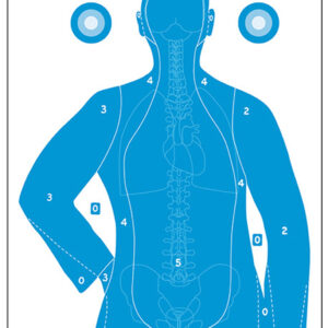 Action Target FB21EANTAV2100 Qualification  Silhouette/Vitals Paper Hanging 23" x 35" Blue/White 100 Per Box