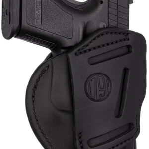 1791 Gunleather 4WH5SBLL 4-Way  IWB/OWB 05 Stealth Black Leather Belt Clip Fits S&W M&P/Springfield XD/Glock 17/HK VP9 Left Hand