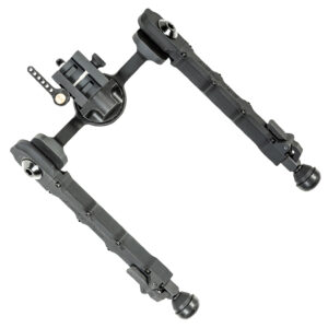Accu-Tac FCSRBG200 FC-5 G2 Bipod made of Black Hardcoat Anodized Aluminum with Picatinny Attachment, Steel Feet & 6"-10.60" Vertical Adjustment