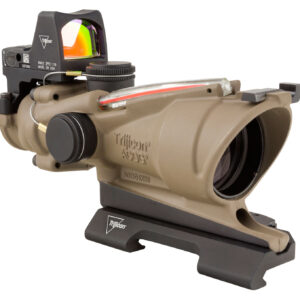Trijicon 100553 ACOG ECOS Combo Flat Dark Earth 4x32mm Illuminated Red Crosshair .223 BDC Reticle