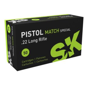 SK Pistol Match Special Rimfire Ammunition .22 LR 40 gr LRN 938 fps 50/ct