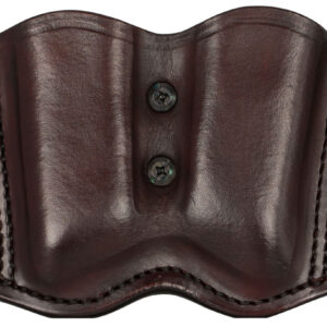 1791 Gunleather MAGF22SBRA MAG-F Double Mag Holster Signature Brown Leather Belt Slide Compatible w/ Double Stack Ambidextrous