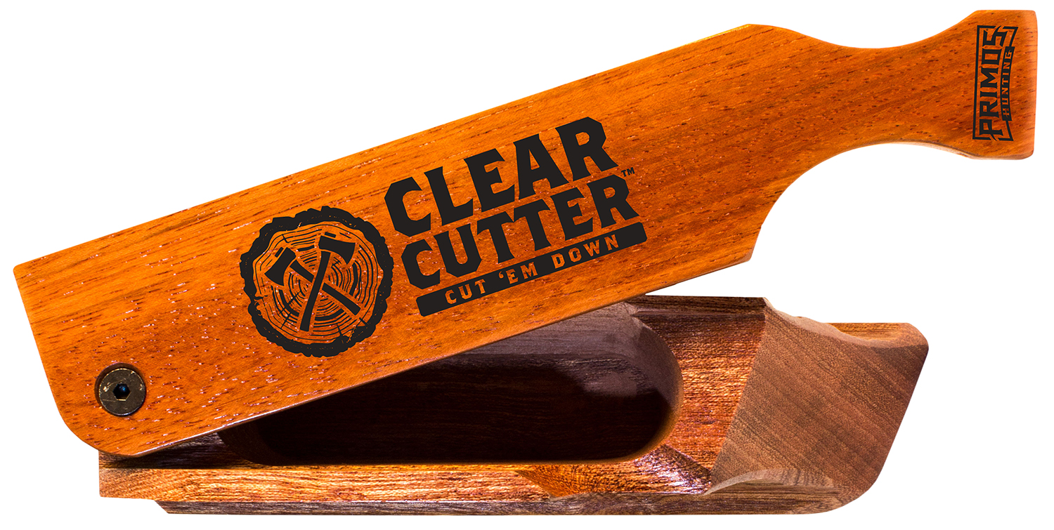 Primos PS244 Clear Cutter  Box Call Turkey Hen Sounds Attracts Turkeys Brown Mahogany/Walnut