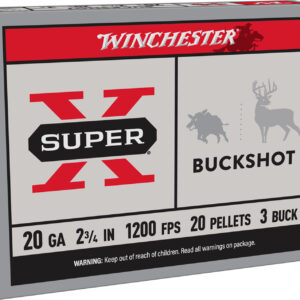 Winchester Ammo XB203 Super X  20Gauge 2.75" 20Pellets 3Buck Shot 5 Per Box/50 Case