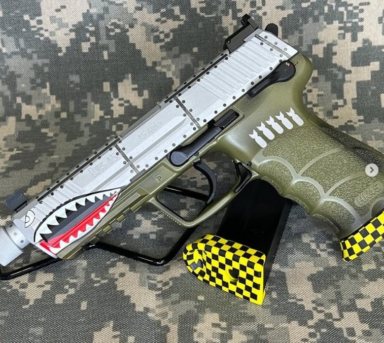 cerakote stencil duracoat gunkote at home DIY vinyl P51 mustang