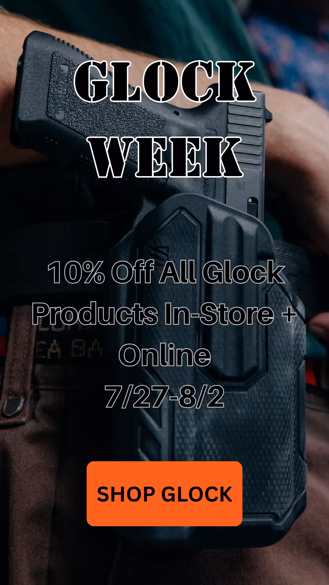 Banner for Glock Week sale at Tactical Penguin in Salt Lake City.