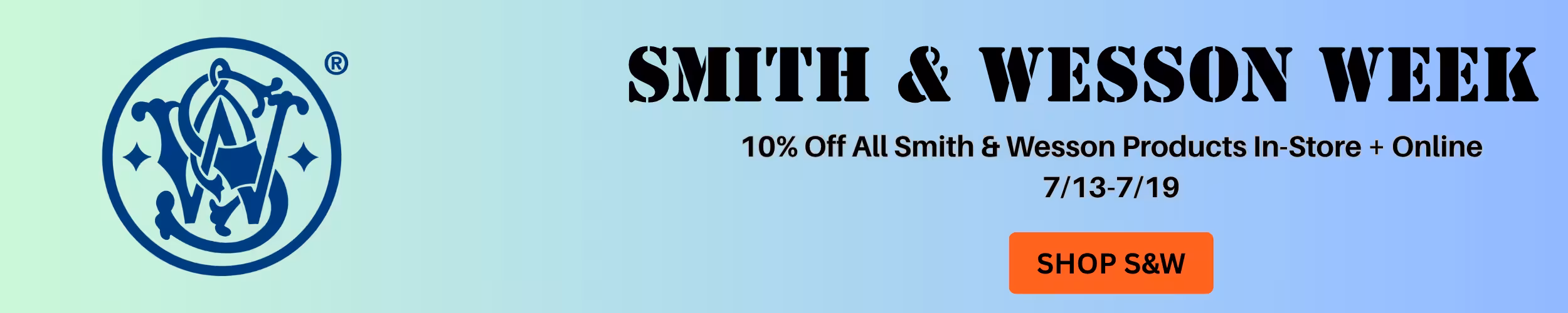 Banner advertising Smith & Wesson deals at Tactical Penguin.